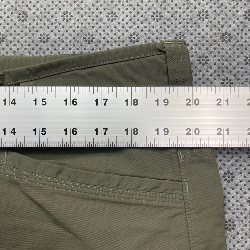 The North Face Mens XL Olive Green Convertible Zip Off Hiking Cargo Pants Belted